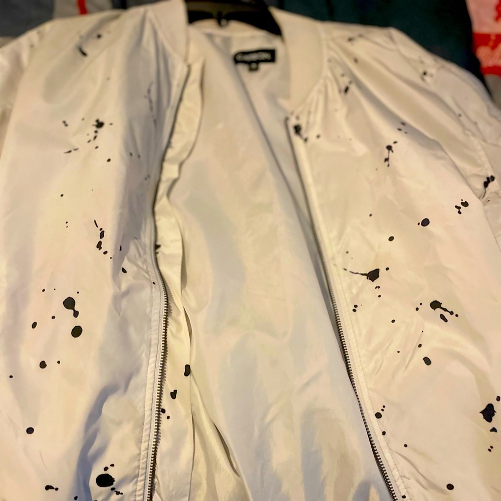 Black and white paint inspire comfortable sized jacket